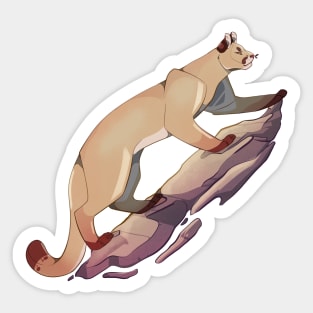 Mountain Lion Climbing Sticker